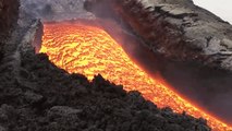 River of Lava Emerges From Etna Crater