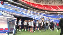 Entrainement du PSG à Lyon avant la finale de la Coupe de la Ligue contre Monaco