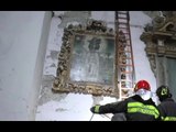 Visso (MC) - Terremoto, recupero dipinti in chiesa San Francesco (31.03.17)