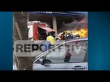 Report TV - Lezhë, shpërthen në flakë gjatë lëvizjes një makinë