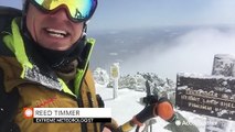 Reed Timmer reaches the summit of Mount Washington