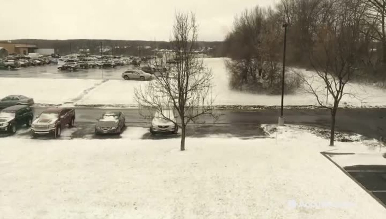 Cool timelapse of snow squall in State College,...