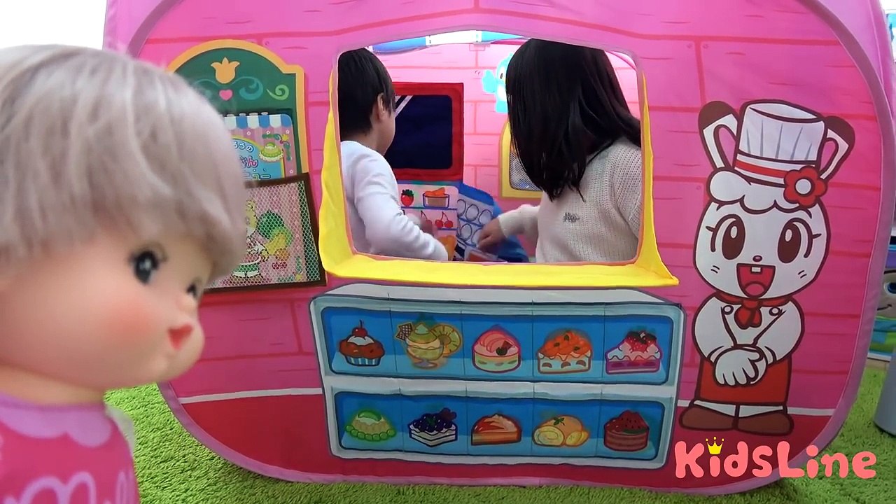 しまじろうのケーキ屋さん お店屋さんごっこケーキ作りをしました♫ こうくんねみちゃん Play Cake shop Cake making
