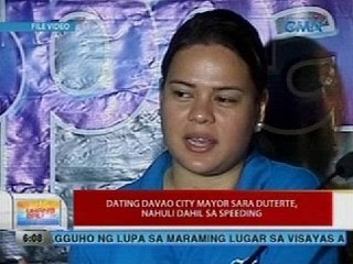 UB: Dating Davao City Mayor Sara Duterte, nahuli dahil sa speeding