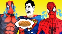 Superman Divide BREAD for Spiderman & Deadpool ✦ Superman Prank BREAD with Spiderman Deadpool! Superhero in real life