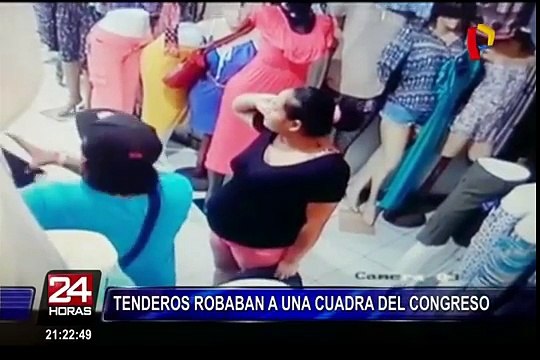 Cercado: cámaras captan robo de ‘tenderos’ a una cuadra del Congreso