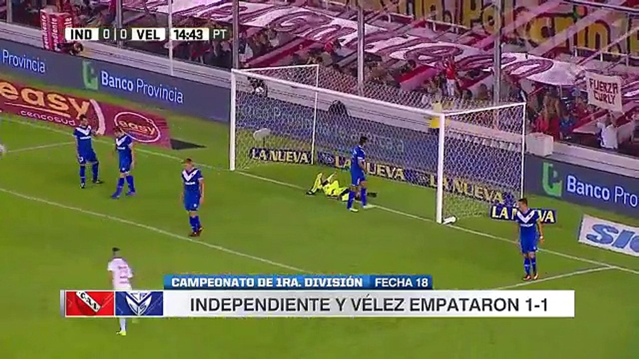 RESUMEN: Independiente 1 Velez 1 - Primera Division 2017 - Fecha 18
