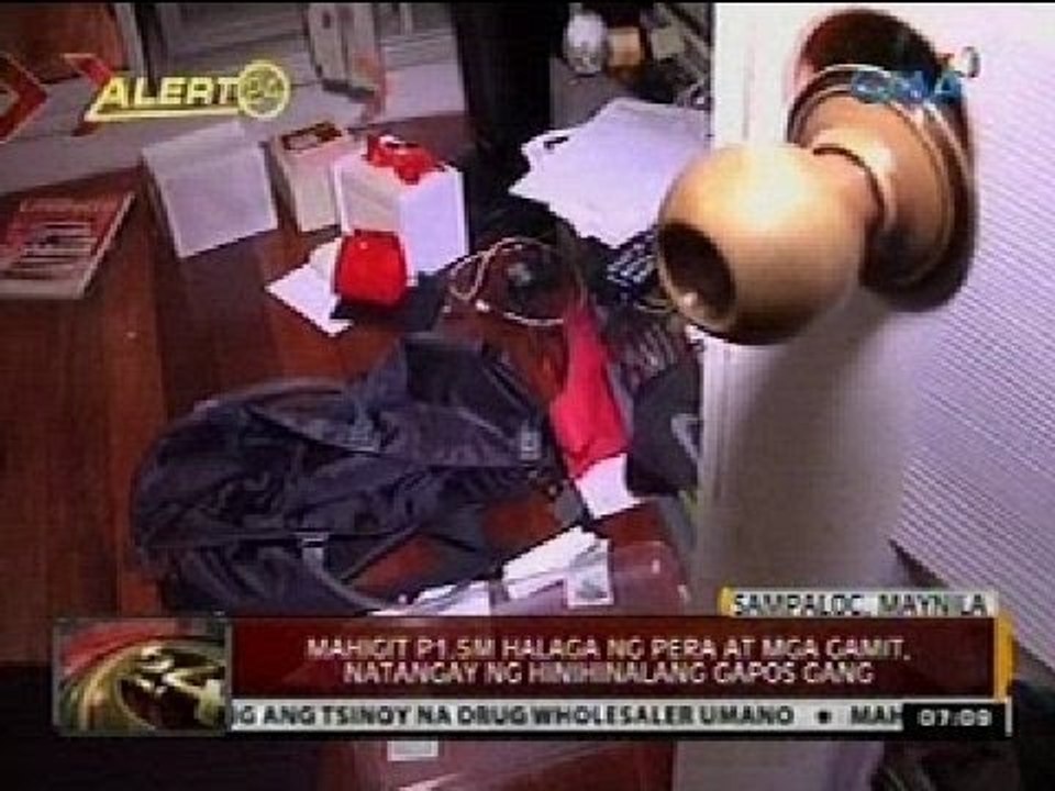 24 Oras: Mahigit P1.5M halaga ng pera at mga gamit, natangay ng hinihinalang gapos gang