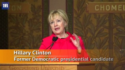 Clinton takes jab at Trump, touting 'research, evidence and facts' _ Daily Mail Online