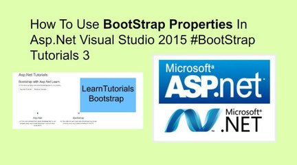 How to use bootstrap properties in asp.net || visual studio 2015 #bootstrap tutorials 3