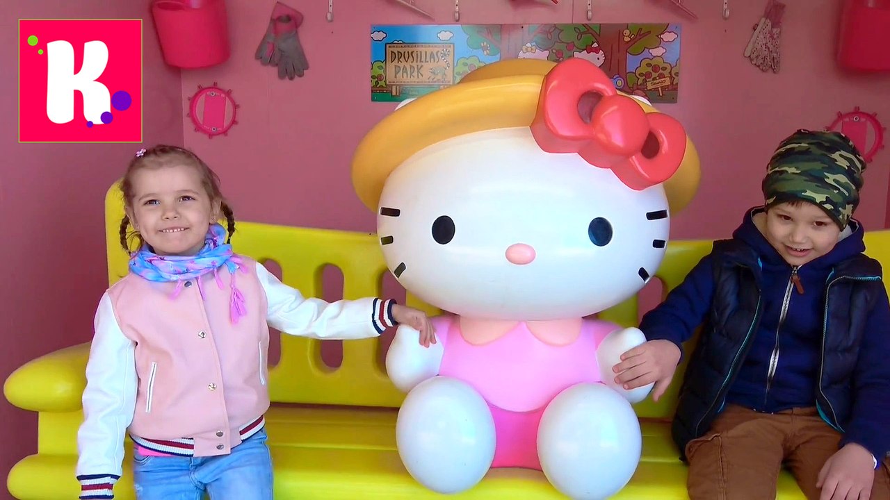 ВЛОГ в парке кошечки HELLO KITTY Машинки Хелоу Китти и много подарков Кушаем мороженое Катя и Макс новые серии видео