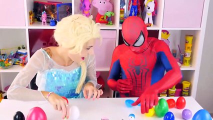 Fun Play & Learn Colors with Frozen Elsa Spidermans, Play Doh Ice cream