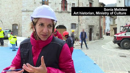 Art 'blue helmets' rescue Italy's treasures from rubble