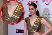 Aditi Rao Hydari Low Neck Metallic Gown