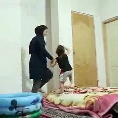 Little Spider Girl is Climbing the Wall - Video Gone Viral