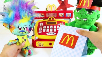 Trolls Branch Eating McDonpy Meal with Poppy, PJ Masks Romeo Ste