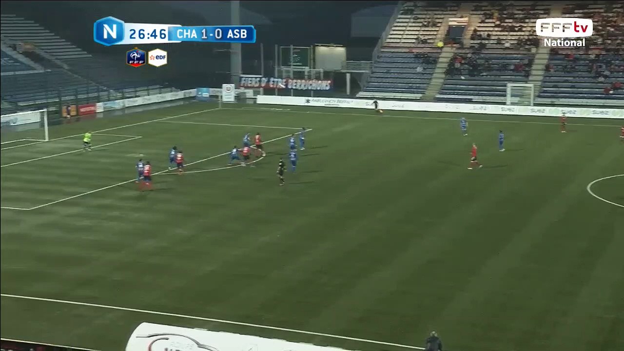 Coup franc directement dans les bras du gardien.