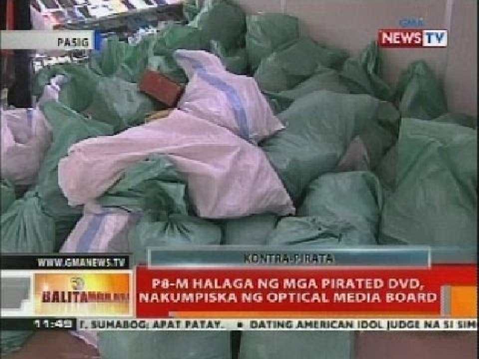 BT: P8-M halaga ng mga pirated DVD nakumpiska ng Optical Media Board