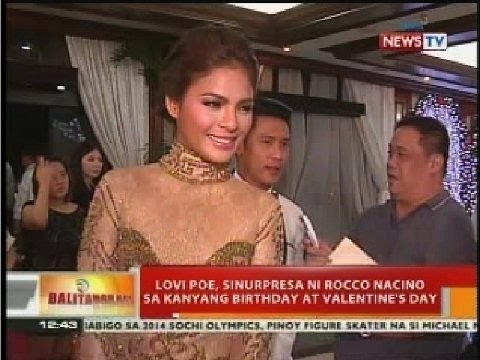 BT: Lovi Poe, sinurpresa ni Rocco Nacino sa kanyang birthday at Valentine's day