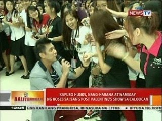 Kapuso hunks, nang-harana at namigay ng rosas sa isang post Valentine's show sa Caloocan