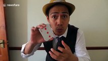 Magician performs interactive video trick