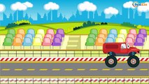 The Yellow Crane works with cars - Cars & Trucks Cartoons for Children