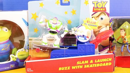 Disney Pixar Toy Story Slam And Launch Buzz Lightyear With Skateboard With Lotso Alien And Woody-rivnGGFpZuE