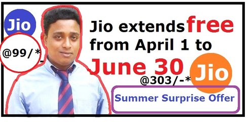 Relianace Jio extends free up to JUNE 2016 Summer Surprise offer