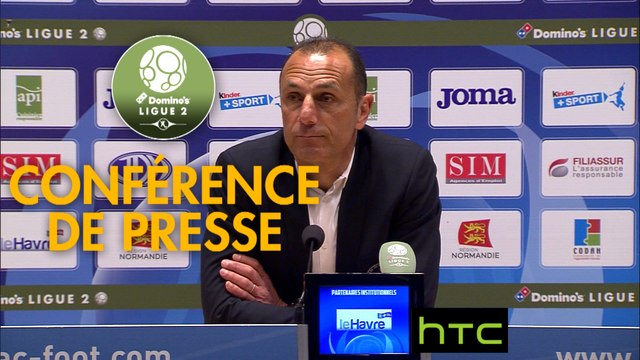 Conférence de presse Havre AC - Stade de Reims (1-1) : Oswald TANCHOT (HAC) - Michel DER ZAKARIAN (REIMS) - 2016/2017
