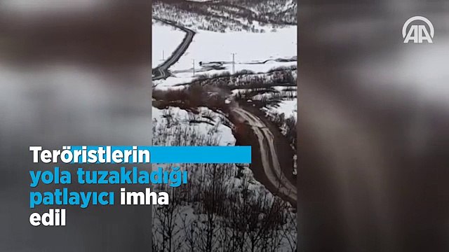 Teröristlerin yola tuzakladığı patlayıcı böyle imha edildi