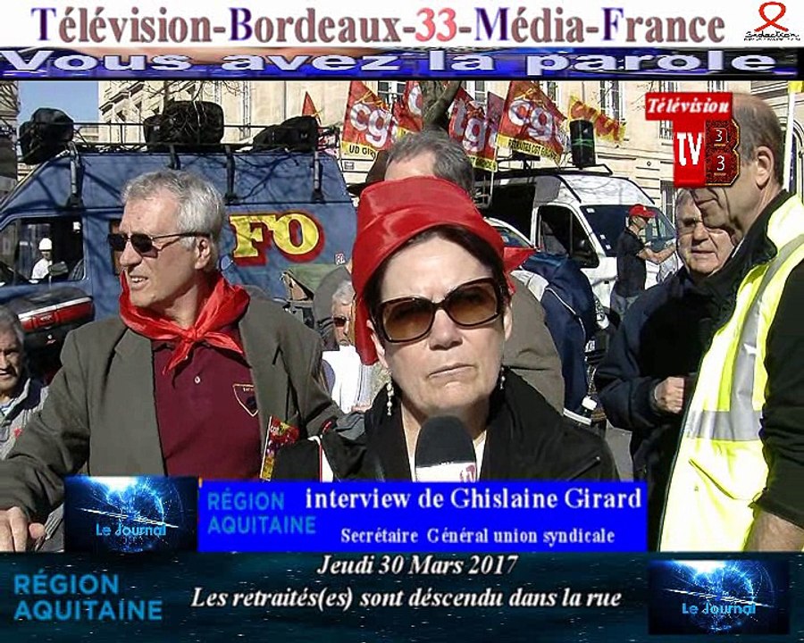 les retraité(es) sont déscendu dans la rues à Bordeaux nous rencontrons Ghislaine Girard
