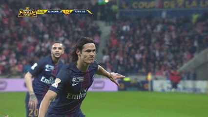 Finale Coupe de la Ligue - Monaco/PSG - D'une superbe volée, Cavani signe le but du break
