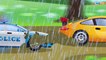 El Coche de Policía es Azul y Carros de Carreras - Carritos para niños - Dibujos animados de Coches