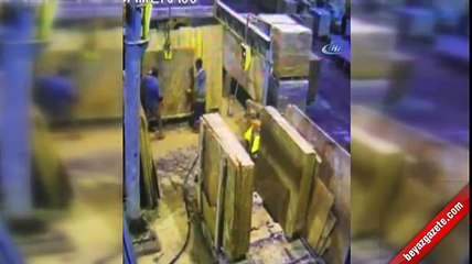 Mermer fabrikasında feci ölüm