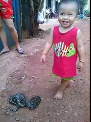 child with snake