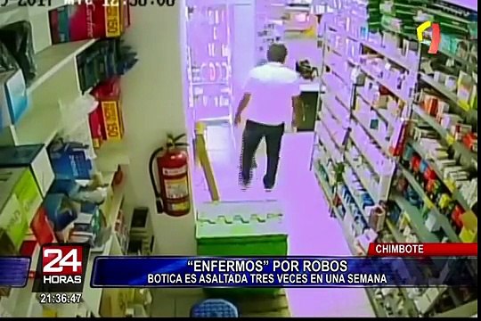 Chimbote: cámaras de seguridad captan asalto a farmacia