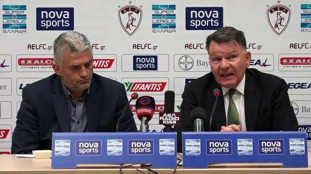 Συνέντευξη τύπου Κούγια-Τσιώλη μετά από την παραίτηση Τσιώλη (24-03-2017) ΑΕΛ 2016-17