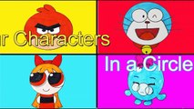 Four Characters in a Circle. How to draw Doraemon Angry B