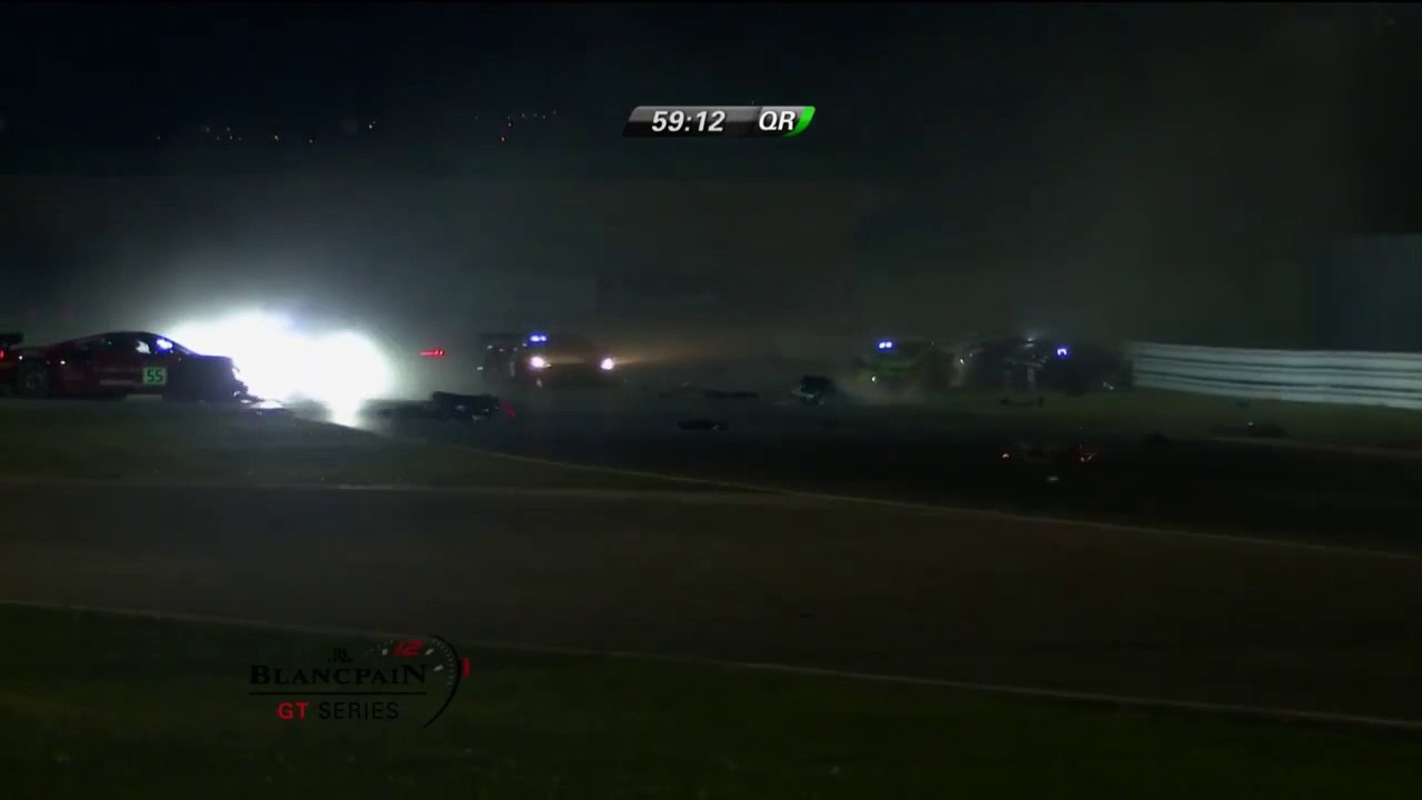 Blancpain Gt Misano 2017 QR Start Massive Crash Pile Up