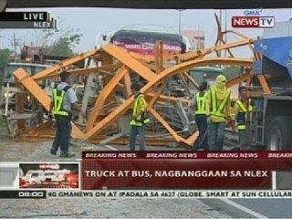 QRT: Truck at bus, nagbanggaan sa NLEX