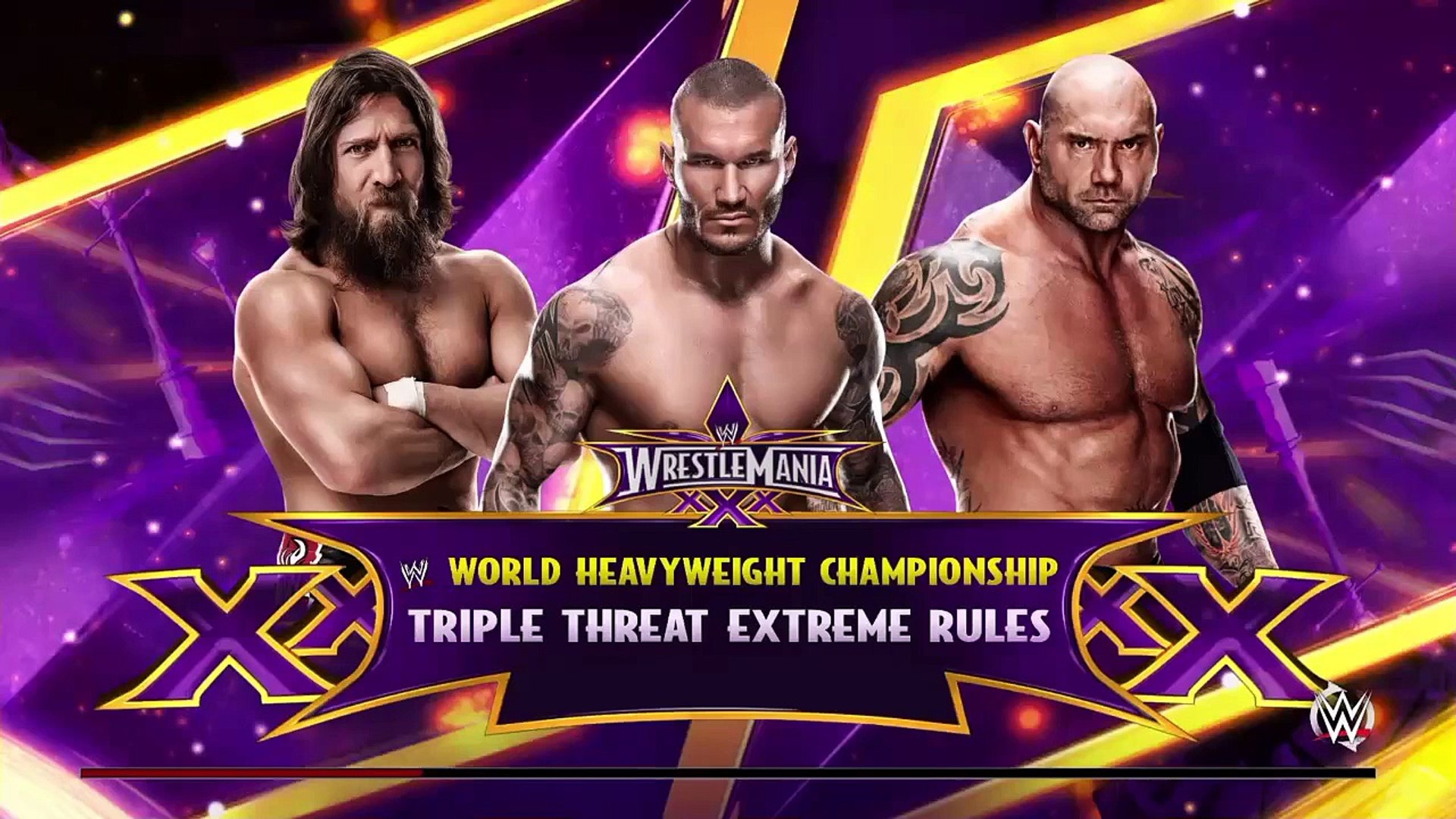 WWE 2K RIVALRIES - Daniel Bryan vs. Randy Orton vs. Batista | WWE  Wrestlemania 30 | - video Dailymotion