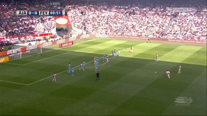 Lasse Schone Spectacular Long Range Free Kick Goal vs Feyenoord (1-0)