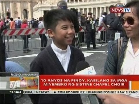 BT: 10-anyos na Pinoy, kabilang sa mga miyembro ng Sistine Chapel Choir
