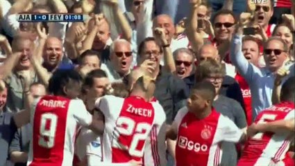 Lasse Schöne Goal HD - Ajax 1-0 Feyenoord - 02.04.2017 HD