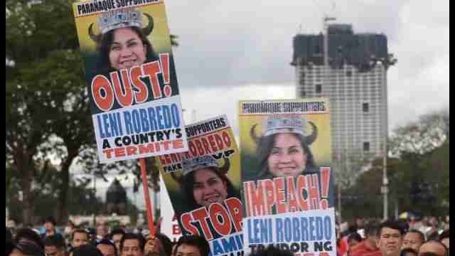 Protestan para pedir la destitución de la vicepresidenta de Filipinas