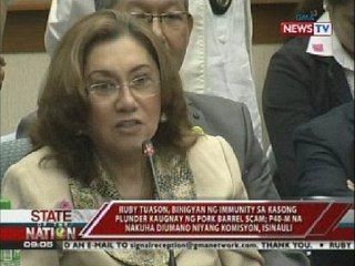 Tuason, binigyan ng immunity sa kasong plunder kaugnay ng pork barrel scam