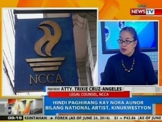 NTG: Hindi paghirang kay Nora Aunor bilang national artist, kinukwestyon
