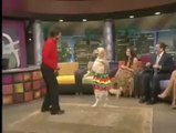 A Dog is Dancing With Man In Morning Show-On stage in Front of Beautiful Girls-nice Performance