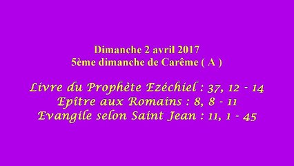 Homélie du 5ème Dimanche de Carême - A ( 2017 )