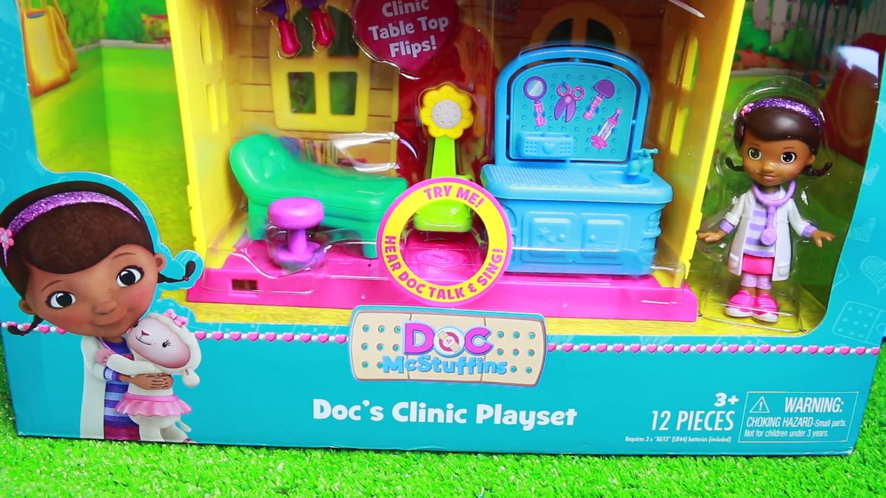 PLAY HOUSE Clinic + Dr Sandra McStuffins Baby Doctor Check Up Doc McStuffins Newborn Hospital Visit
